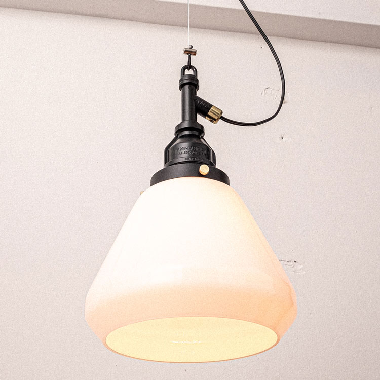 照明 AMP グラスランプ ワイヤー ブラック AMP-L010 直径21×高さ33cm（全高64-144cm） ガラス製 1灯 ペンダントライト おしゃれ インダストリアル ビンテージ