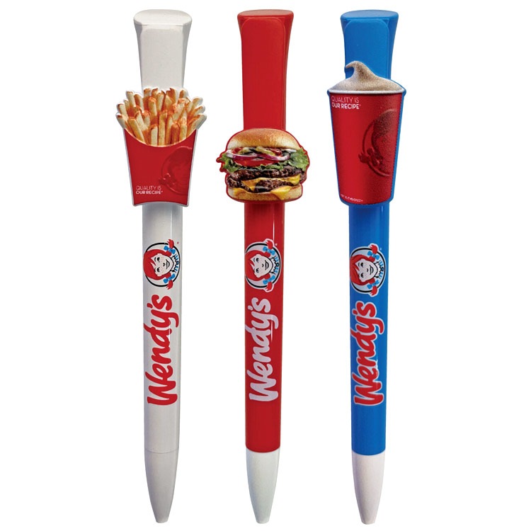 【メール便発送】ボールペン Wendy's ウェンディーズ ペン3本セット 直径10×長さ145mm 回転式 ステーショナリー 文房具 アメリカ キャラクターグッズ ウエンディーズ アメリカン雑貨