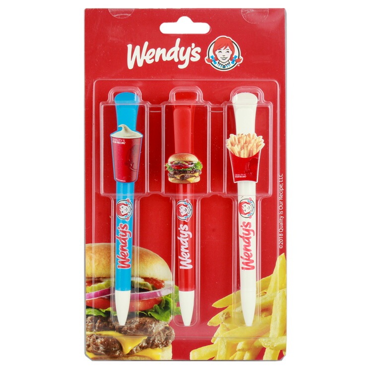 【メール便発送】ボールペン Wendy's ウェンディーズ ペン3本セット 直径10×長さ145mm 回転式 ステーショナリー 文房具 アメリカ キャラクターグッズ ウエンディーズ アメリカン雑貨