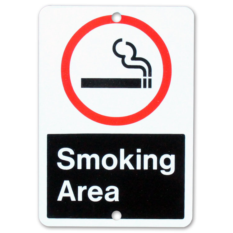 メール便発送】トラフィックサイン Smoking Area 喫煙エリア 看板 縦