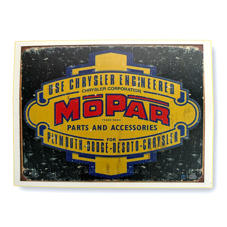 【メール便発送】ノスタルジックステッカー レーシングデカール MOPAR USE CHRYSLER ENGINEERED H8.2×W10.3cm貼るだけで、ガレージが本場仕様。レーシングデザイン。