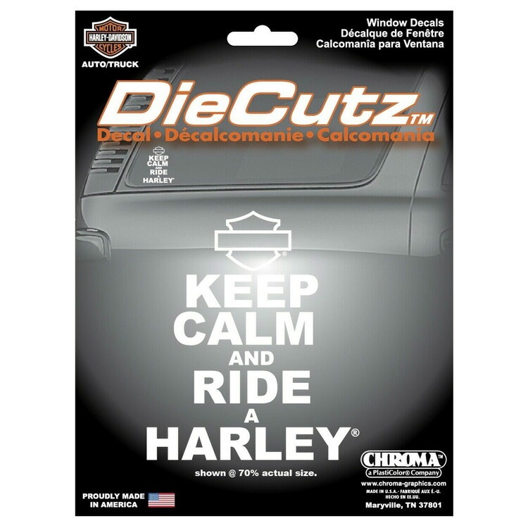 【メール便発送】ステッカー ハーレーダビッドソン ダイカット ウインドウデカール KEEP CALM AND RIDE CG40010 ビニル製 Harley-Davidson