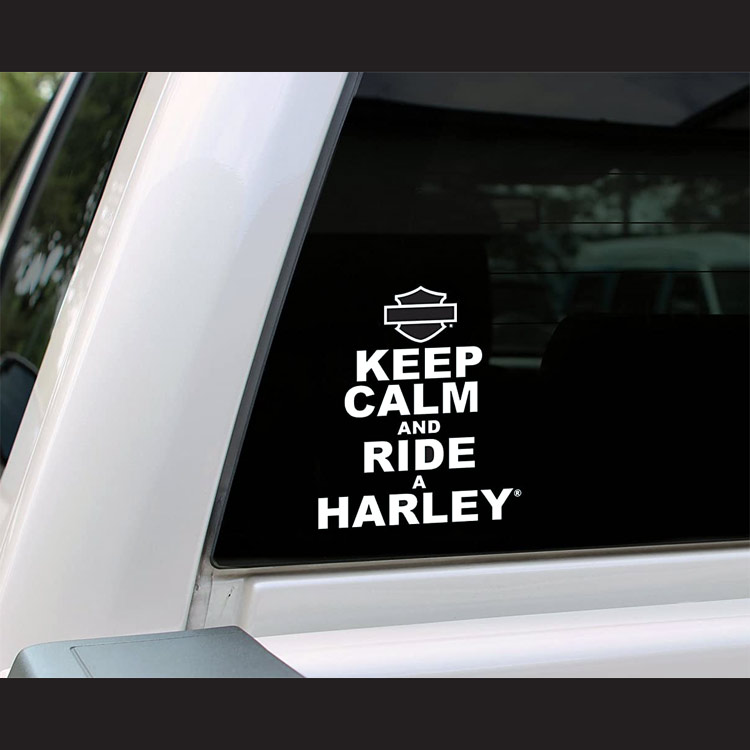 【メール便発送】ステッカー ハーレーダビッドソン ダイカット ウインドウデカール KEEP CALM AND RIDE CG40010 ビニル製 Harley-Davidson