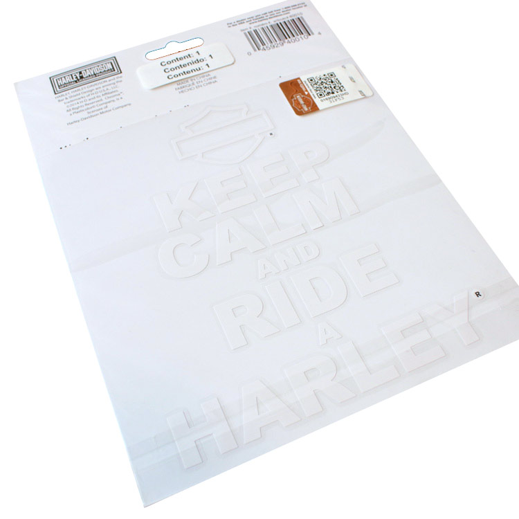 【メール便発送】ステッカー ハーレーダビッドソン ダイカット ウインドウデカール KEEP CALM AND RIDE CG40010 ビニル製 Harley-Davidson