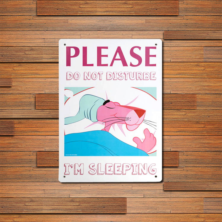 看板 プラスチック メッセージサインボード ピンクパンサー PP SLEEPING 縦33.5×横25.5cm アメリカ雑貨