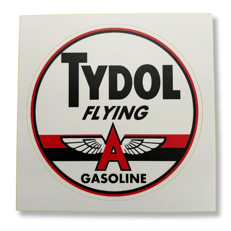 【メール便発送】ノスタルジックステッカー レーシングデカール TYDOL FLYING  φ9.6cm貼るだけで、ガレージが本場仕様。レーシングデザイン。
