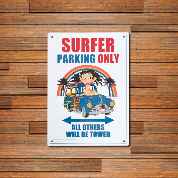 看板 プラスチック メッセージサインボード ベティーブープ BT PARKING 縦33.5×横25.5cm アメリカ雑貨