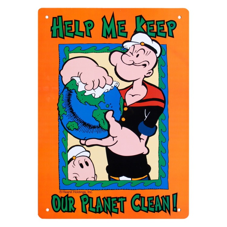 看板 プラスチックメッセージサイン ポパイ プラネットクリーン 縦33.5