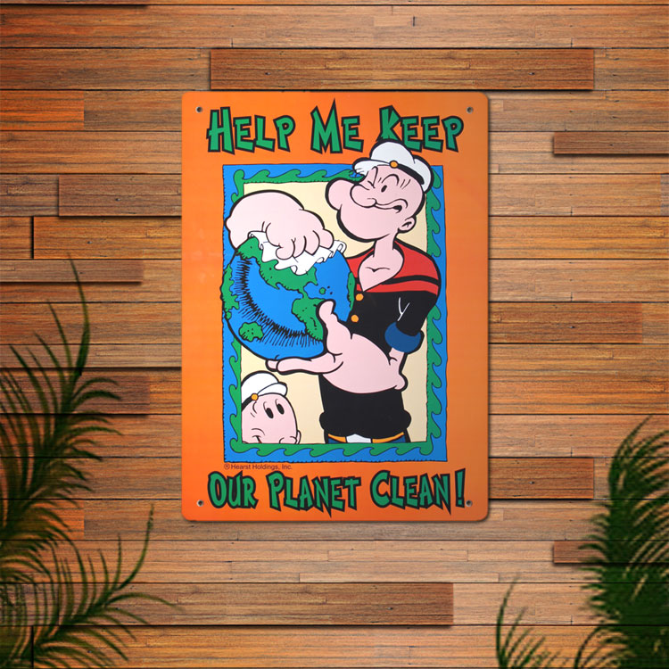 看板 プラスチックメッセージサイン ポパイ プラネットクリーン 縦33.5