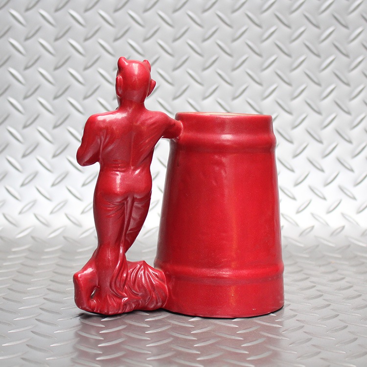 ヴィンテージコレクション レッドデビル ユーテンシルホルダー 陶器製 年代不明 高さ19×幅17×奥行10.2cm　