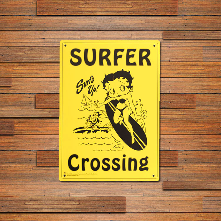 看板 プラスチック メッセージサインボード ベティーブープ BT SURFING 縦33.5×横25.5cm アメリカ雑貨