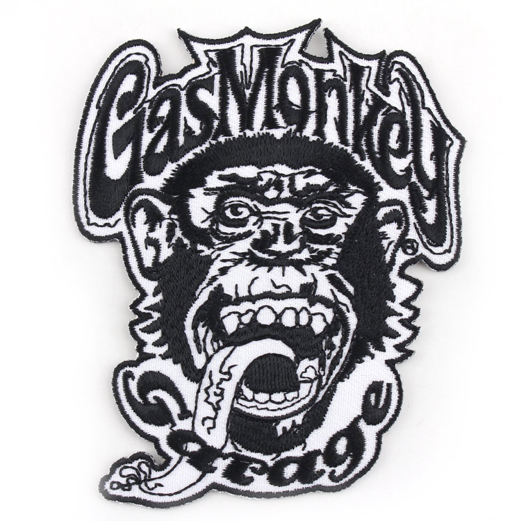 【メール便発送】ワッペン Gas Monky Garage ガスモンキーガレージ（フェイス） 8×9.8cm オシャレ ファッション小物 アメリカン雑貨布や衣類に簡単に装飾や修繕ができて便利！