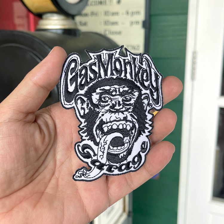 【メール便発送】ワッペン Gas Monky Garage ガスモンキーガレージ（フェイス） 8×9.8cm オシャレ ファッション小物 アメリカン雑貨布や衣類に簡単に装飾や修繕ができて便利！