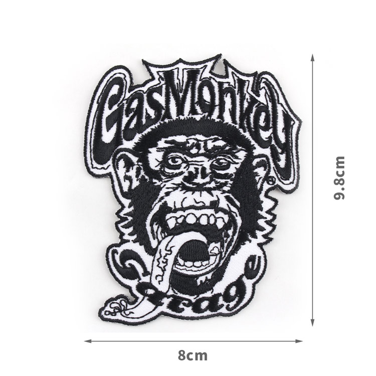 【メール便発送】ワッペン Gas Monky Garage ガスモンキーガレージ（フェイス） 8×9.8cm オシャレ ファッション小物 アメリカン雑貨布や衣類に簡単に装飾や修繕ができて便利！