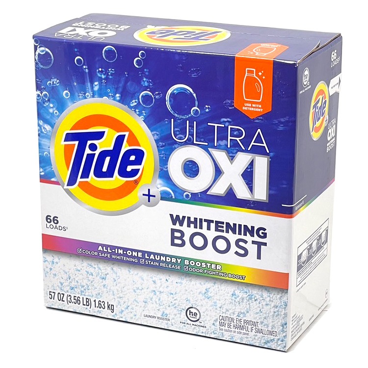 衣類用 酸素系漂白剤 粉末 タイド オキシブースト1.63kg 57oz アメリカ製 Tide P&G 輸入洗剤 日用品 アメリカ製 アメリカ雑貨衣類の漂白、消臭、血液、汗などのシミ抜きなどに。洗濯物の頑固な汚れ、臭いに効く粉の漂白剤。