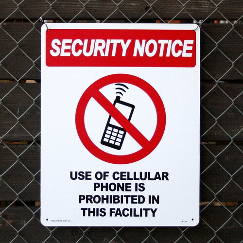 プラスチックメッセージサインボード Ｌサイズ SECURITY NOTICE （携帯使用禁止 ） CA-L04 アメリカ雑貨 アメリカン雑貨