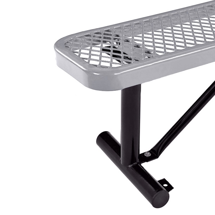 USパークベンチ ショート グレー 高さ47×幅123×奥行き30cm スチール製 公園ベンチ イス チェア エクステリア インテリア アメリカン雑貨インテリアのアクセントになるステンレス製ショートベンチ。