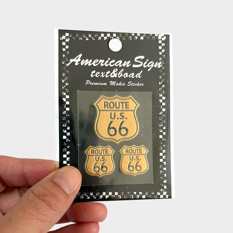 【メール便発送】ROUTE66 ルート66 転写シール ROUTE シリーズ 台紙サイズ H9×W6cm  カスタマイズ  アメリカン雑貨小物のカスタマイズにぴったりなミニシール。