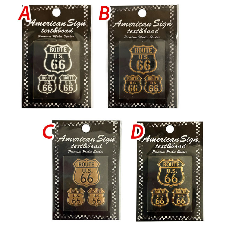 【メール便発送】ROUTE66 ルート66 転写シール ROUTE シリーズ 台紙サイズ H9×W6cm  カスタマイズ  アメリカン雑貨小物のカスタマイズにぴったりなミニシール。