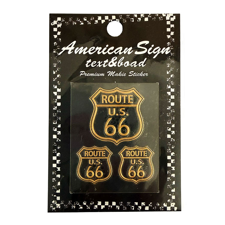 【メール便発送】ROUTE66 ルート66 転写シール ROUTE シリーズ 台紙サイズ H9×W6cm  カスタマイズ  アメリカン雑貨小物のカスタマイズにぴったりなミニシール。