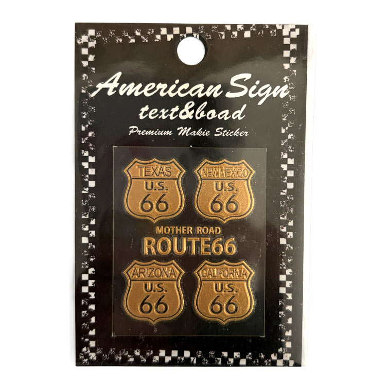 【メール便発送】ROUTE66 ルート66 転写シール U.S STATES 4 シリーズ 台紙サイズ H9×W6cm  カスタマイズ  アメリカン雑貨小物のカスタマイズにぴったりなミニシール。