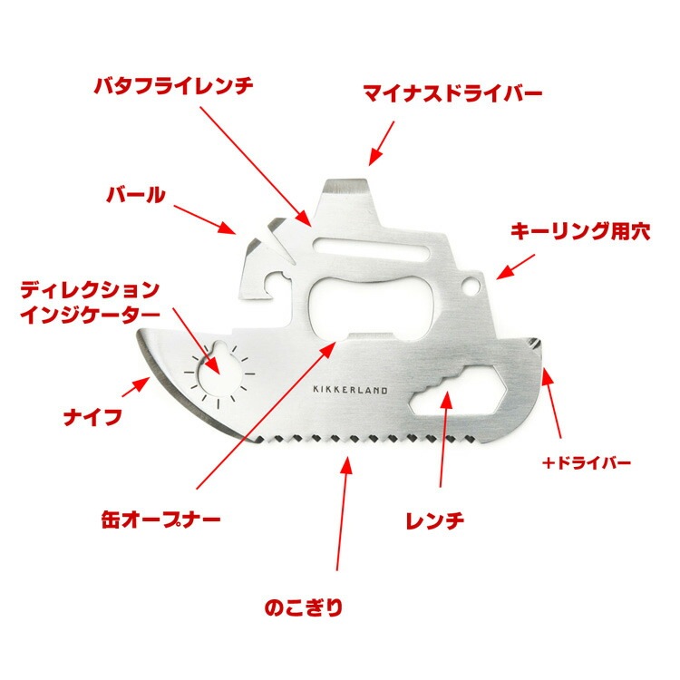 KIKKERLAND BOAT MULTITOOL ボートマルチツール W8×D0.1×H5cm ステンレス 工具 DIY 道具 ツール おしゃれ 携帯 アメリカン雑貨 アメリカ雑貨