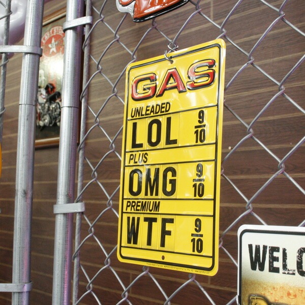 ファンサインプレート Gas LOL-OMG-WTF #SPSGG 看板 インテリア 店舗装飾 アメリカ雑貨 アメリカン雑貨