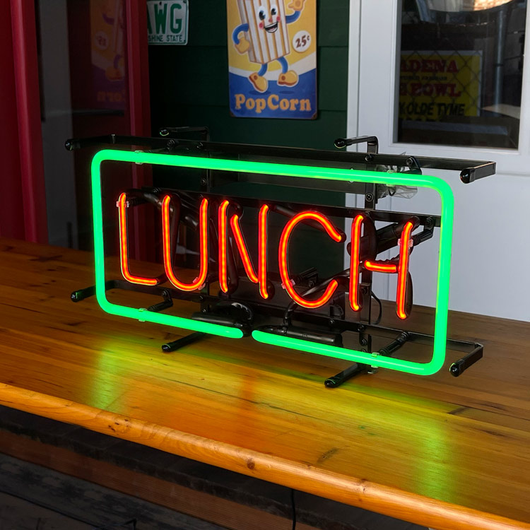 ネオンサイン LUNCH ランチ 高さ23.5×幅45.5×奥行き12.5cm