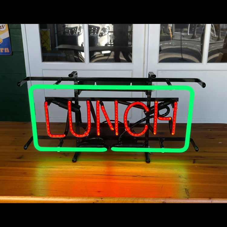 ネオンサイン LUNCH ランチ 高さ23.5×幅45.5×奥行き12.5cm