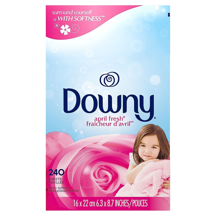 大容量 Downy ダウニー シート柔軟剤 エイプリルフレッシュ 240枚入り 乾燥機用 柔軟シート P&G Downy アメリカ製衣装ケースやくつ箱の中の芳香剤としても使える