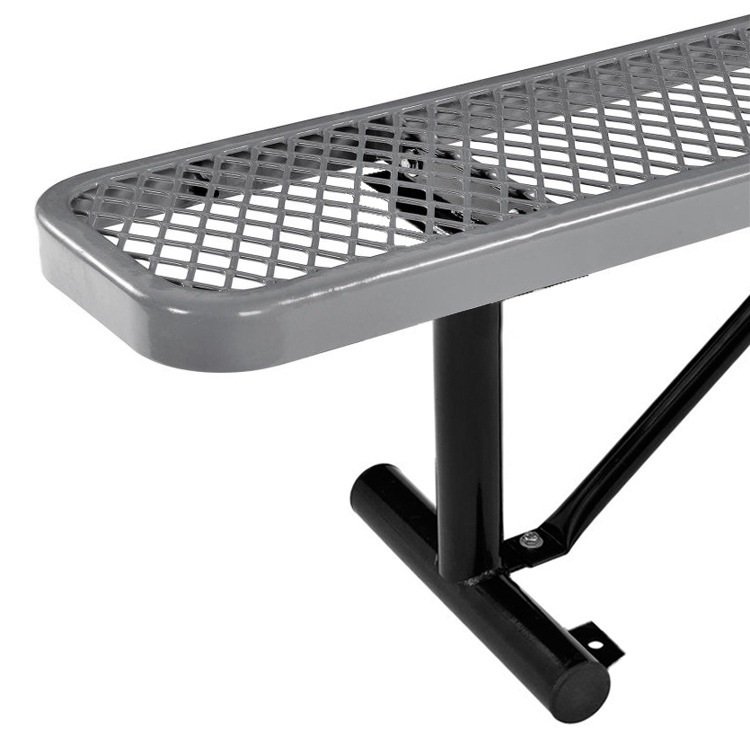 USパークベンチ ロング グレー 高さ47×幅185×奥行き30cm スチール製 公園ベンチ イス チェア エクステリア インテリア アメリカン雑貨インテリアのアクセントになるステンレス製ロングベンチ。