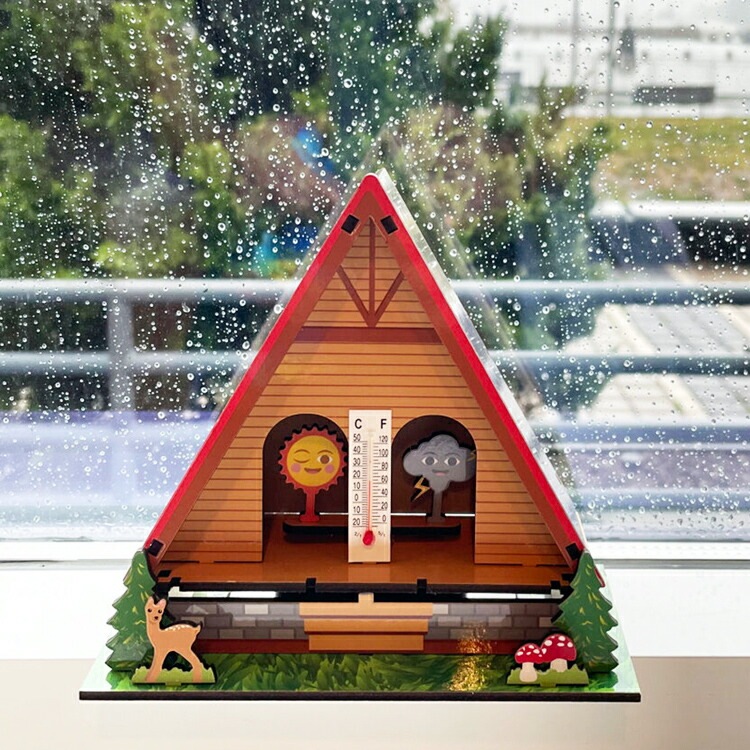 KIKKERLAND MAKE YOUR OWN WEATHER HOUSE メイクユアオウンウェザーハウス 紙製 電池不要 温度計 天気 アメリカ雑貨 アメリカン雑貨