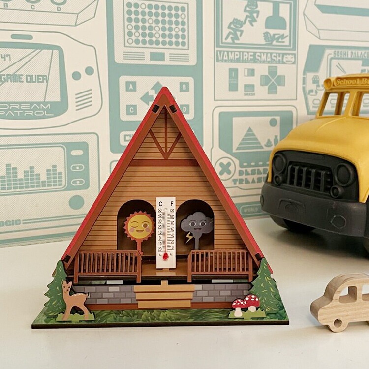 KIKKERLAND MAKE YOUR OWN WEATHER HOUSE メイクユアオウンウェザーハウス 紙製 電池不要 温度計 天気 アメリカ雑貨 アメリカン雑貨