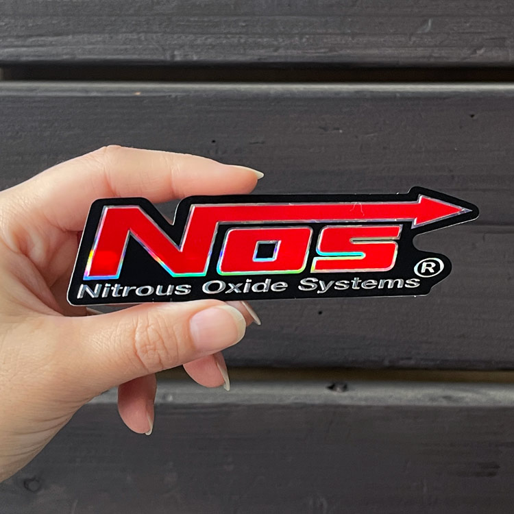 メール便発送】エンボス メタリックステッカー NOS レッド 11.8