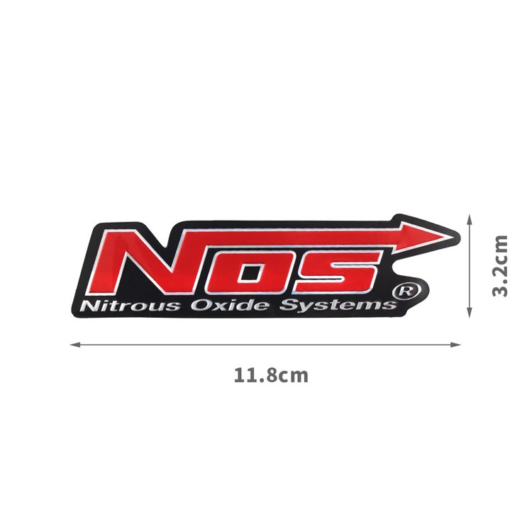 メール便発送】エンボス メタリックステッカー NOS レッド 11.8