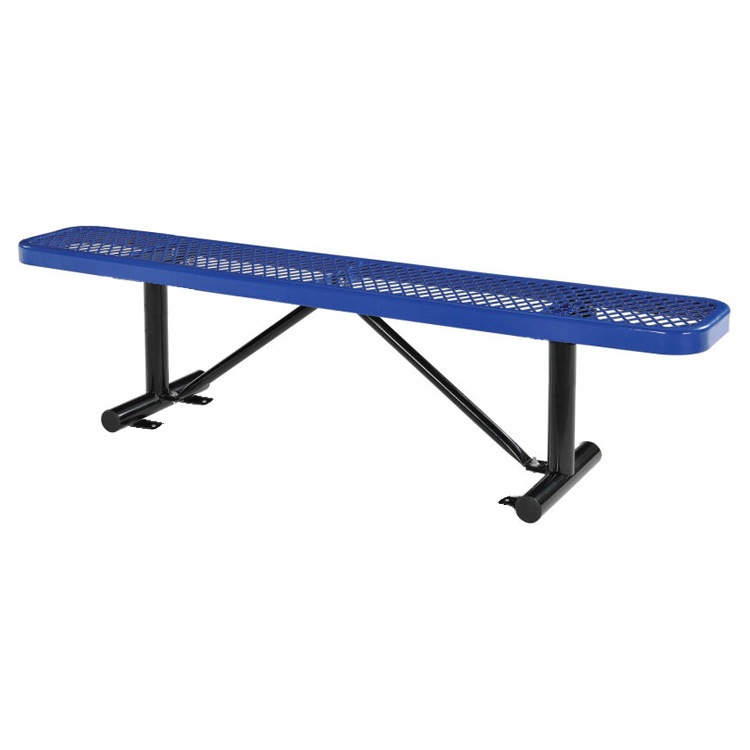 USパークベンチ ロング ブルー 高さ47×幅185×奥行き30cm スチール製 公園ベンチ イス チェア エクステリア インテリア アメリカン雑貨インテリアのアクセントになるステンレス製ロングベンチ。