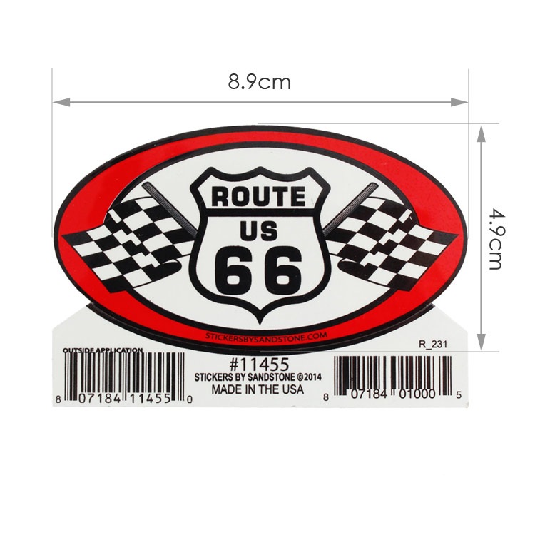 【メール便発送】Route66ステッカー(S) Route66チェッカー #11455