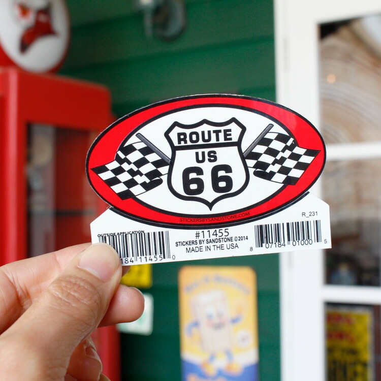 【メール便発送】Route66ステッカー(S) Route66チェッカー #11455