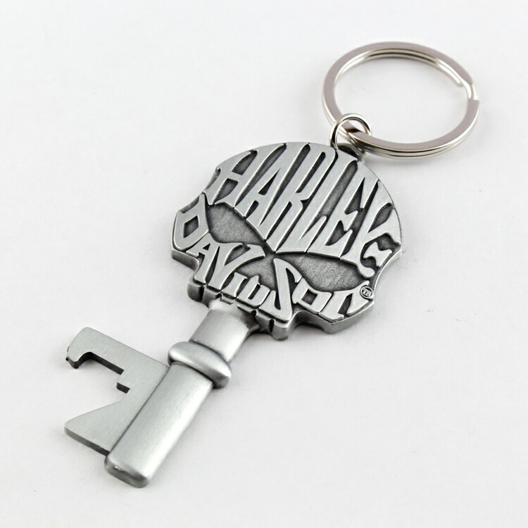 【メール便発送】キーホルダー HARLEY-DAVIDSON ハーレーダビッドソン スケルトン キーチェーン #4539 縦11×横4cm メタル製 栓抜き オープナー オフィシャルグッズ アメリカン雑貨