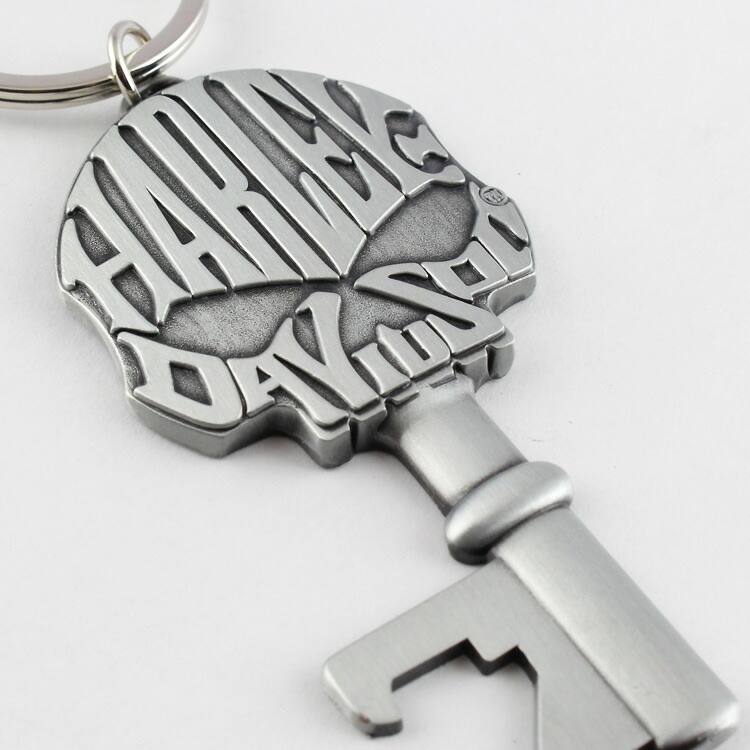 【メール便発送】キーホルダー HARLEY-DAVIDSON ハーレーダビッドソン スケルトン キーチェーン #4539 縦11×横4cm メタル製 栓抜き オープナー オフィシャルグッズ アメリカン雑貨