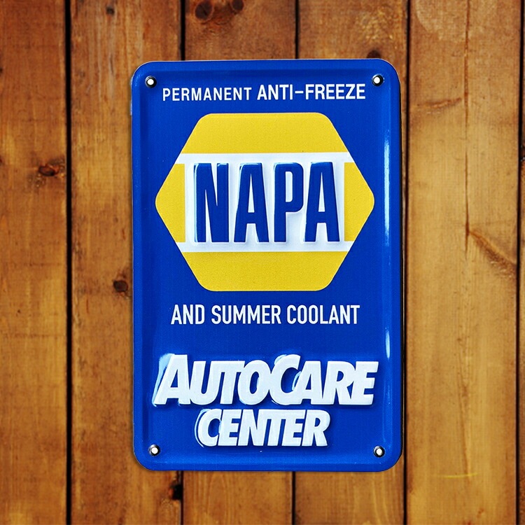 【メール便発送】看板 ミニエンボスメタルサイン AUTO CARE W162×H250mm スチール製 サインプレート 立体 ガレージ アメリカン雑貨 アメリカ雑貨飾るだけで壁面がオシャレになるミニサイズのスチールサイン。