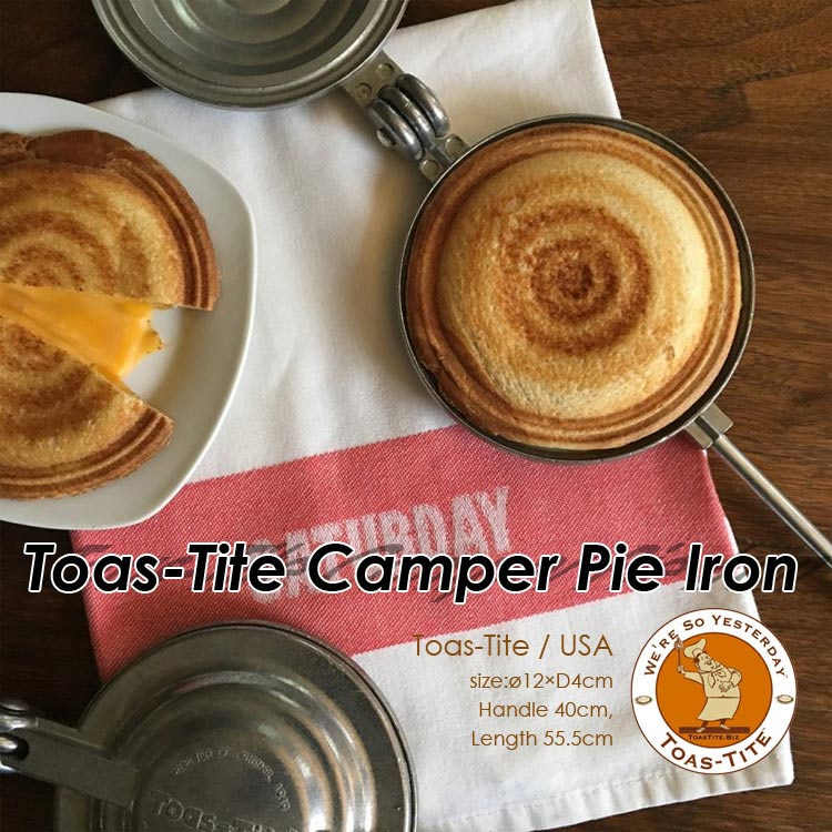 Toas-Tite トースタイト キャンパー パイ アイアン ホットサンドメーカー 直径12×奥行き4cm ハンドル40cm 全長55.5cm 490g 直火対応 丸形 ホットサンド キャンプ アウトドア