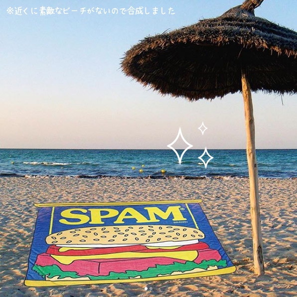 ビーチマット SPAM スパム缶 H125×W150cm アウトドア ビーチタオル