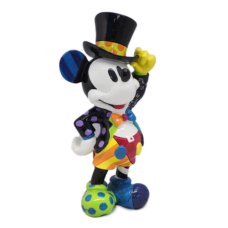 フィギュア ディズニー ミッキー レトロ シルクハット 約21cm ミッキーマウス enesco Disney by Britto ブリット レジン製【メーカー直送】【同梱不可】【あす楽不可】【代引き不可】