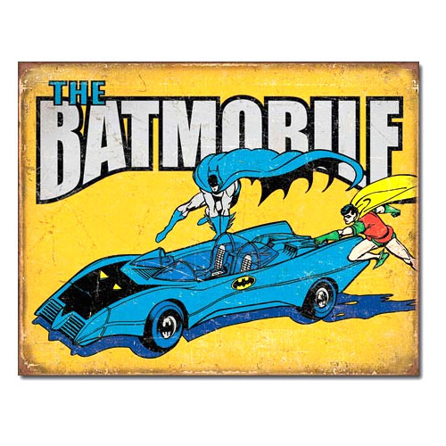 メタルサイン 「バットマン - バットモービル」 #2028 Batman ブリキ看板 アメコミ アメリカ雑貨 アメリカン雑貨