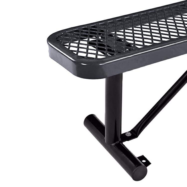 USパークベンチ ショート ブラック 高さ47×幅123×奥行き30cm スチール製 公園ベンチ イス チェア エクステリア インテリア アメリカン雑貨インテリアのアクセントになるステンレス製ショートベンチ。