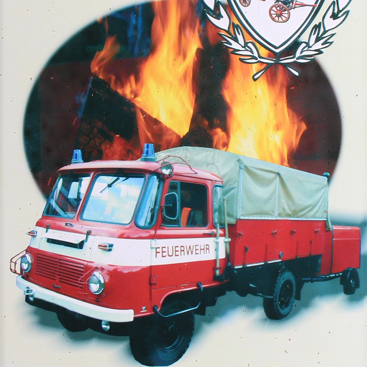 メール便発送】ティンプレート FEUERWEHR 消防車 ドイツ H30×W20cm 