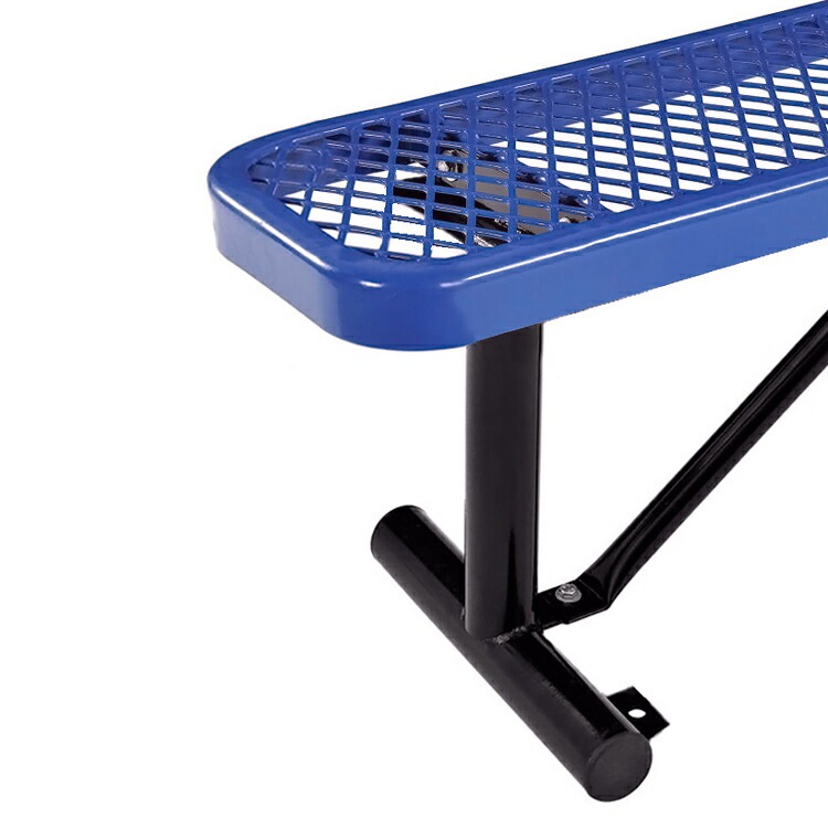 USパークベンチ ショート ブルー 高さ47×幅123×奥行き30cm スチール製 公園ベンチ イス チェア エクステリア インテリア アメリカン雑貨インテリアのアクセントになるステンレス製ショートベンチ。