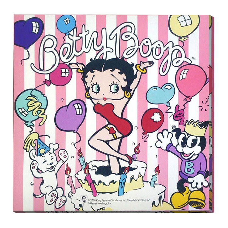 アートパネル LED キャンバスアート ベティちゃん パーティ 縦30×横30cm Betty Boop ベティ・ブープ ライトアップ ファブリックパネル ウォールデコレーション インテリア アメリカ雑貨