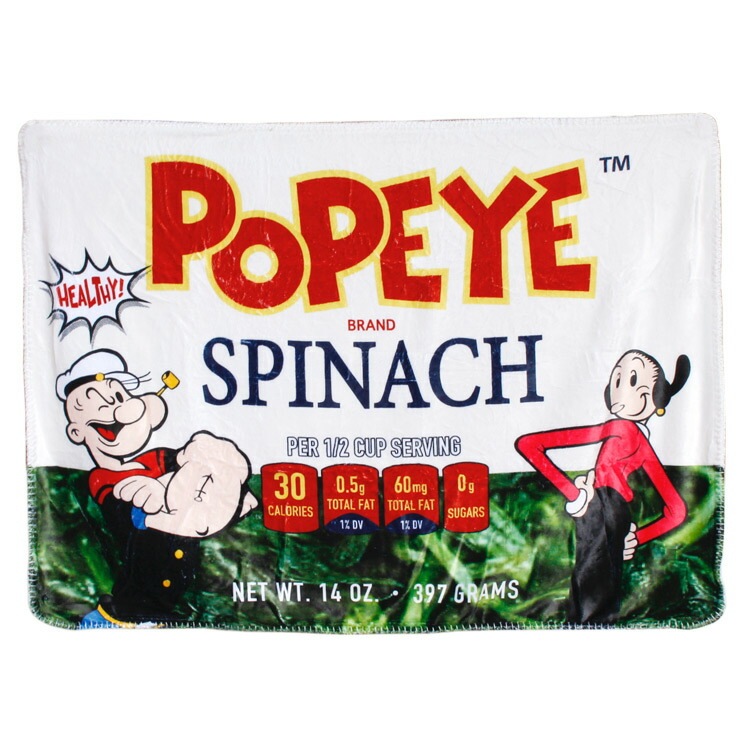 ボアブランケット POPEYE ポパイのほうれん草 高さ70×幅100cm ポリエステル製 フリース ブランケット 毛布 ひざ掛け 車内 オフィス 防寒 アメリカン雑貨